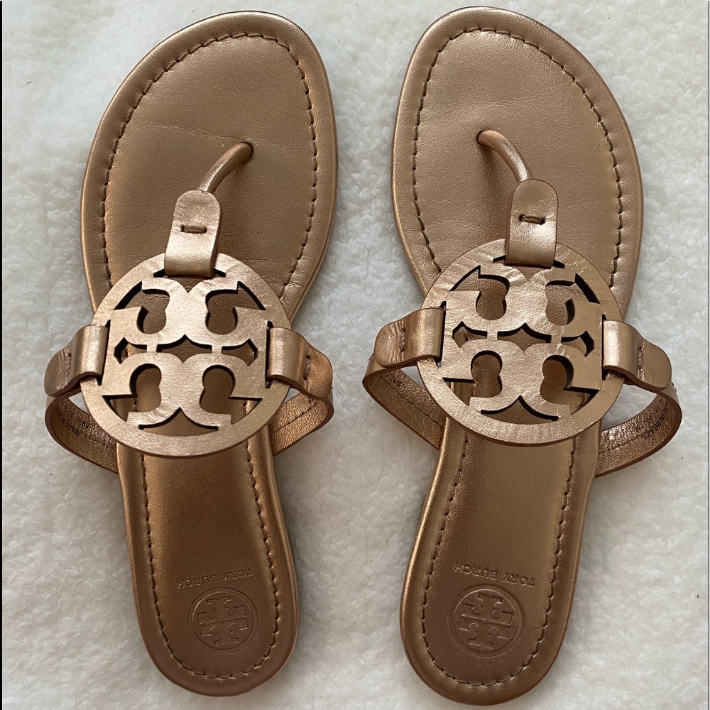 Tory Burch miller sandals in rose gold